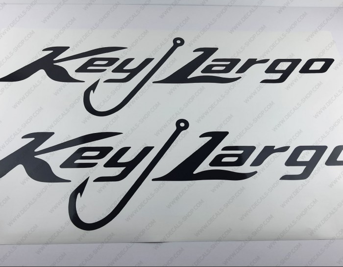 Key Largo Boat Logo Black Decal Set of 2